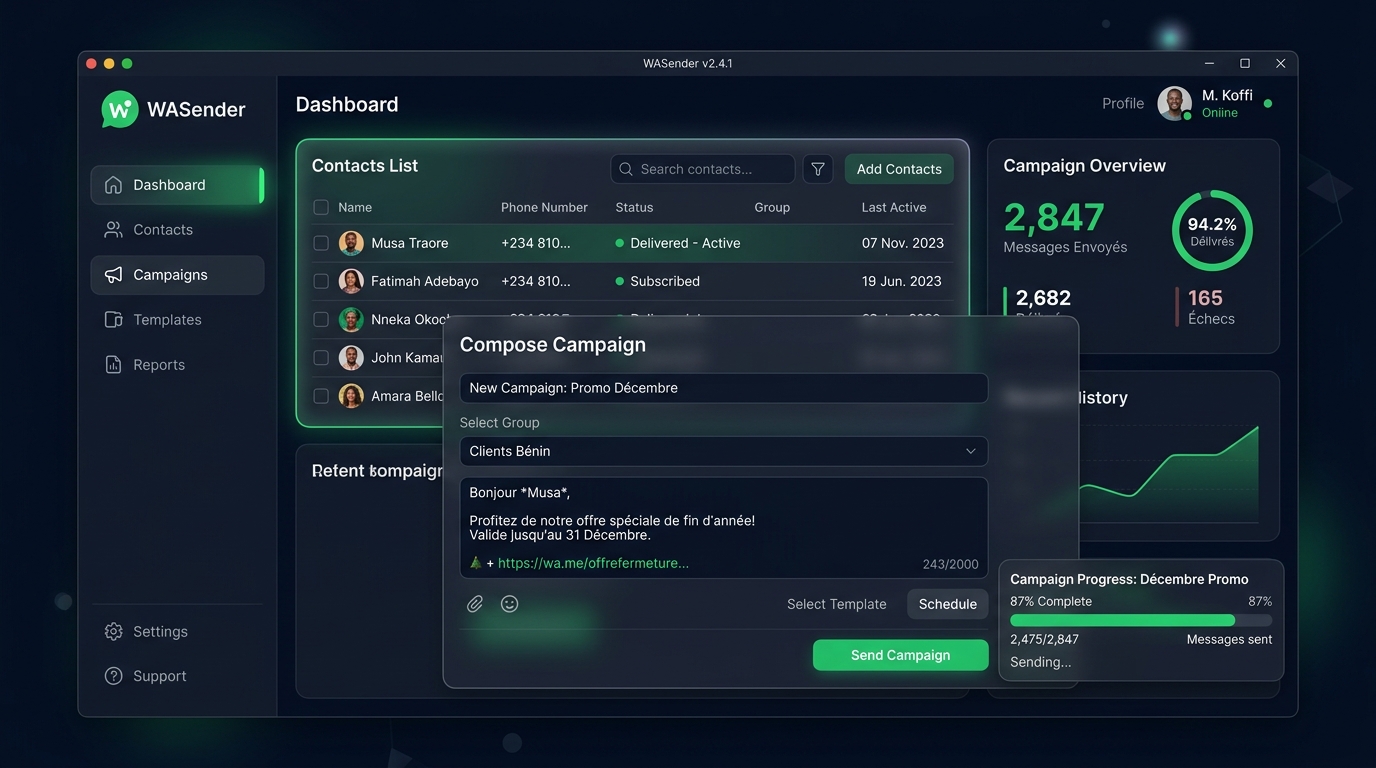 Dashboard WASender